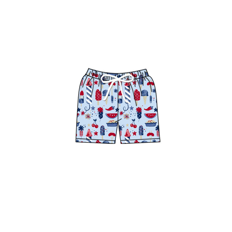 Preorder (moq 5)Baby Boys 4th Of July Popstick Trunks Swimsuits