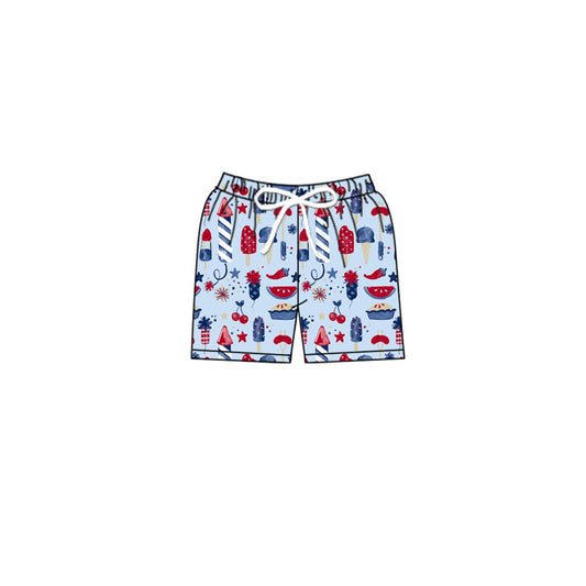 Preorder (moq 5)Baby Boys 4th Of July Popstick Trunks Swimsuits