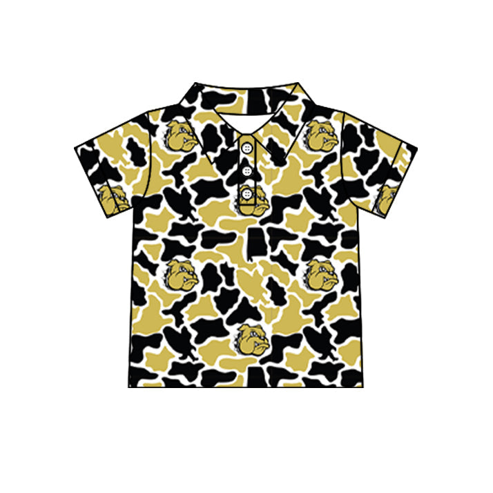 Preorder (moq 5)Baby Boys Short Sleeve Colorful Camo Team Button Polo Shirts Tops