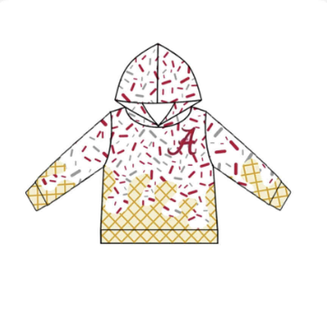 Preorder (moq 5)Baby Boys Alabama Drip Team Long Sleeves Hoodies Top