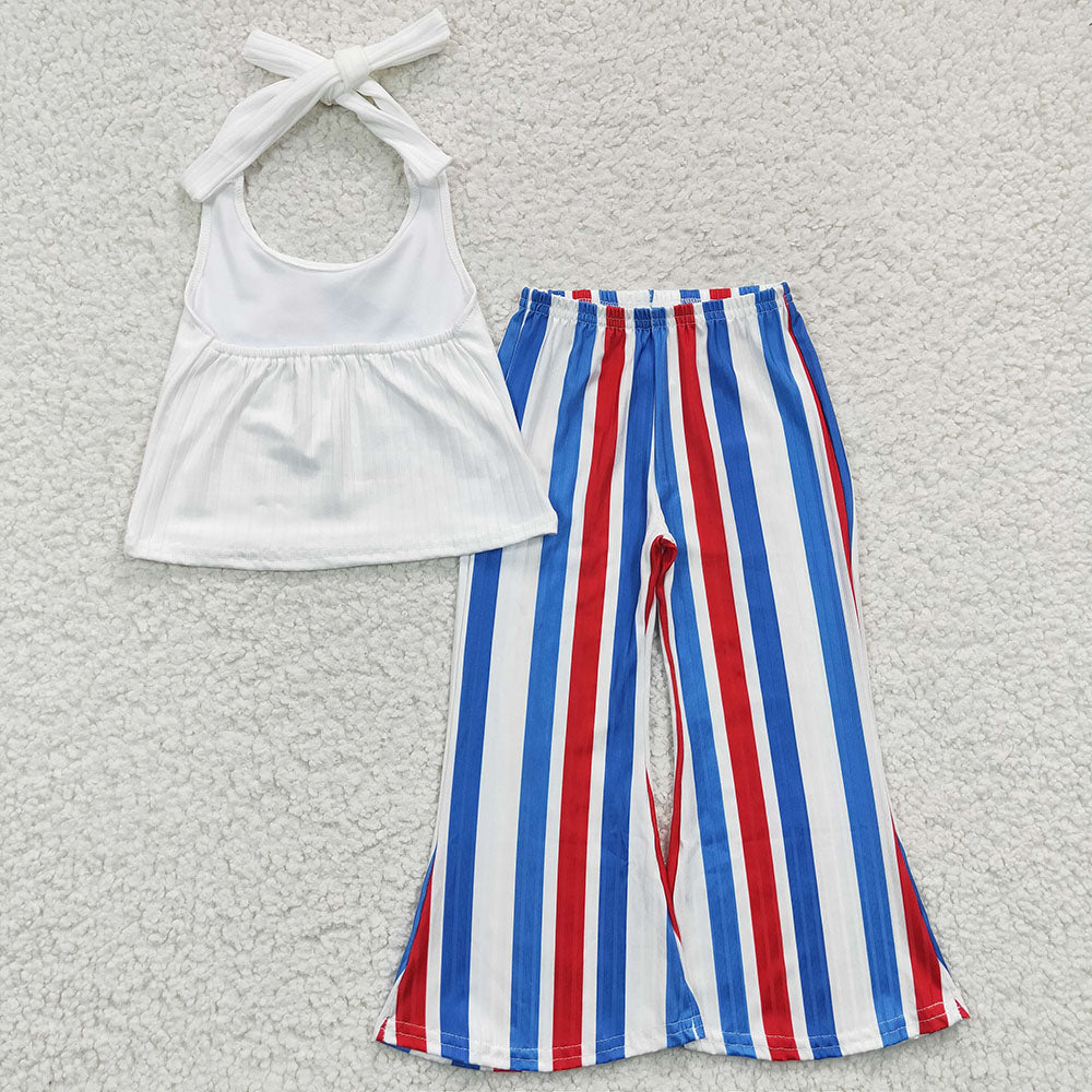 Baby Girls American Babe Stripe Bell Pants Clothes Sets