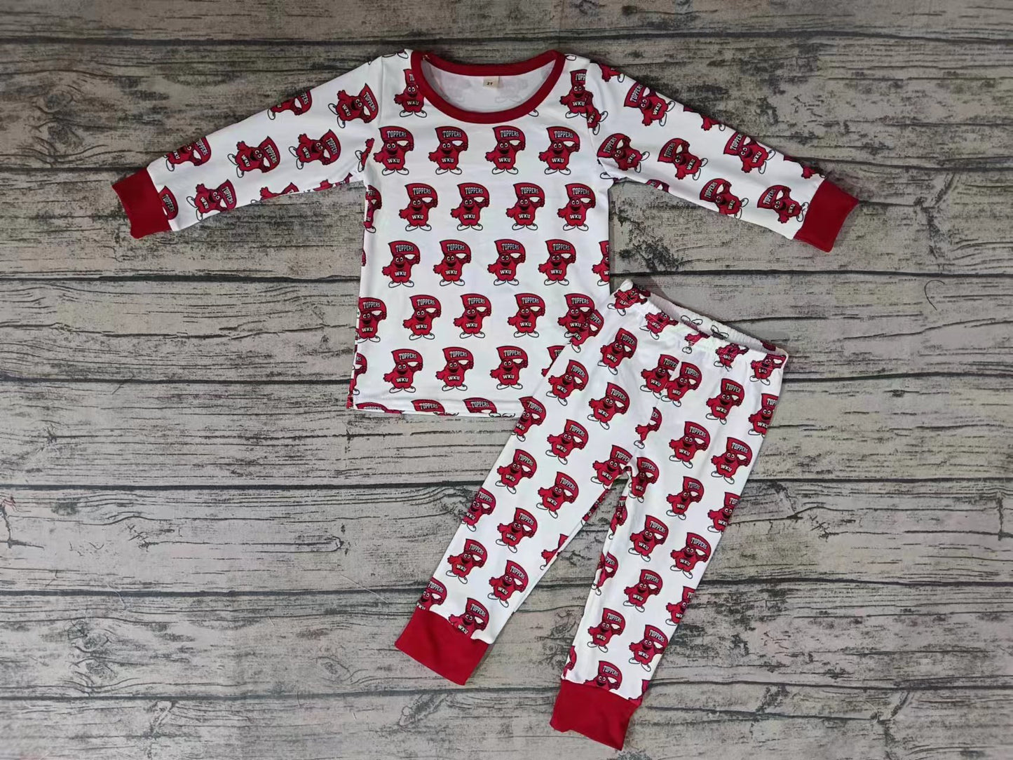 Baby Boys Red Color Tee Top Pants Pajamas Sets preorder(moq 5)