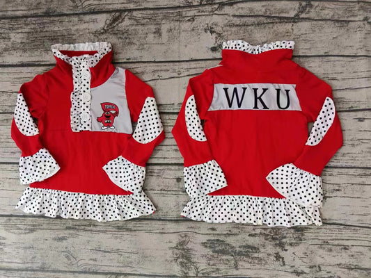 Baby Girls WKU Team Red Pullover Jackets Tops preorder(moq 5)