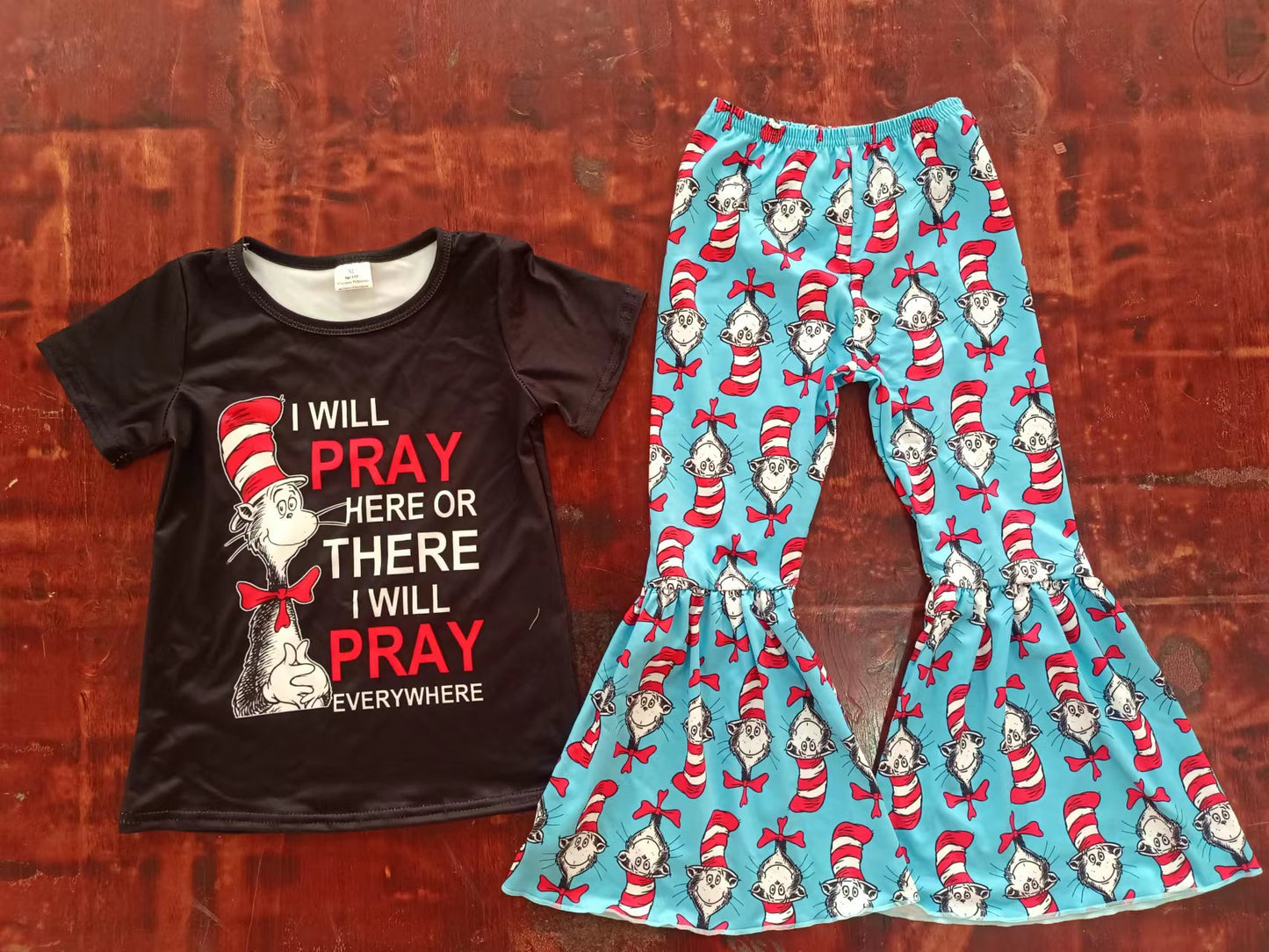 Baby Girls Reading Tee Top Bell Pants Clothes Sets preorder(moq 5)