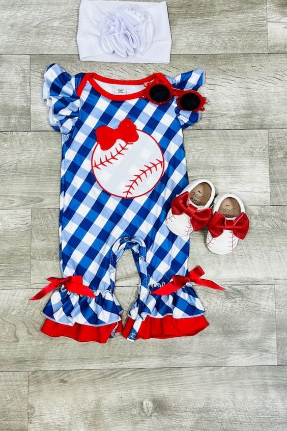 Baby Infant Girls Ruffle Sleeve Baseball Ruffle Rompers preorder(moq 5)