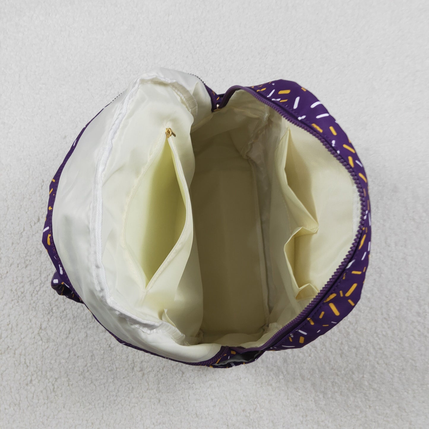 Baby Kids Purple Sprinkles Team Zipper School Back Bags