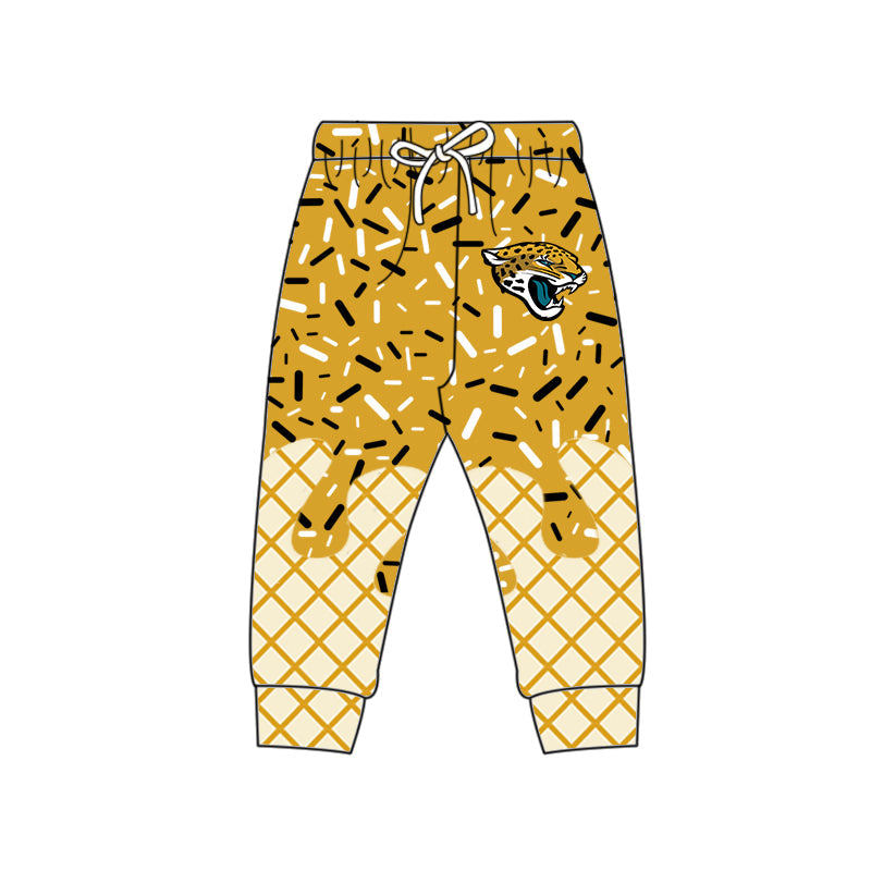 Preorder (moq 5)Baby Boys Jaguars Gold Drip Sprinkles Team Jogger Pants Bottom