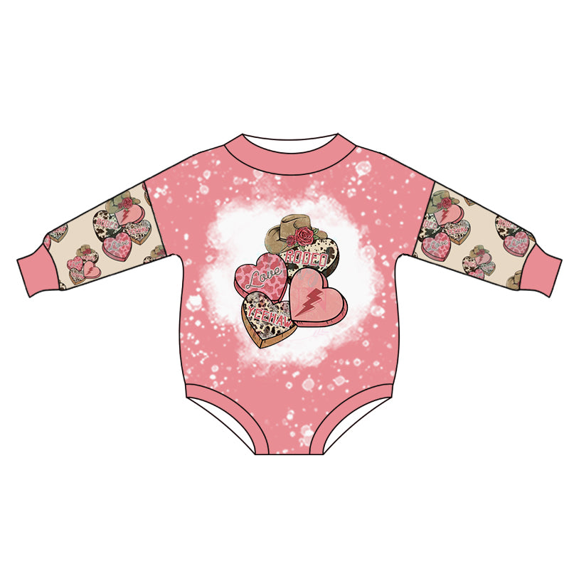 Baby Girls Valentines Howdy Hearts Rompers preorder(moq 5)