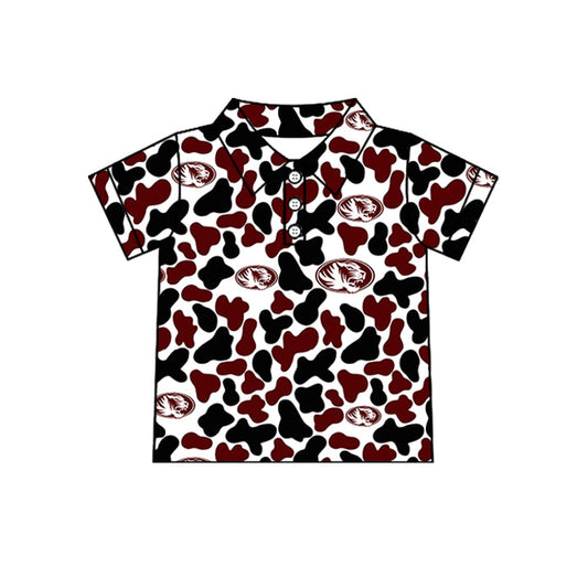 Preorder (moq 5)Baby Boys Short Sleeve Colorful Camo Team Button Polo Shirts Tops