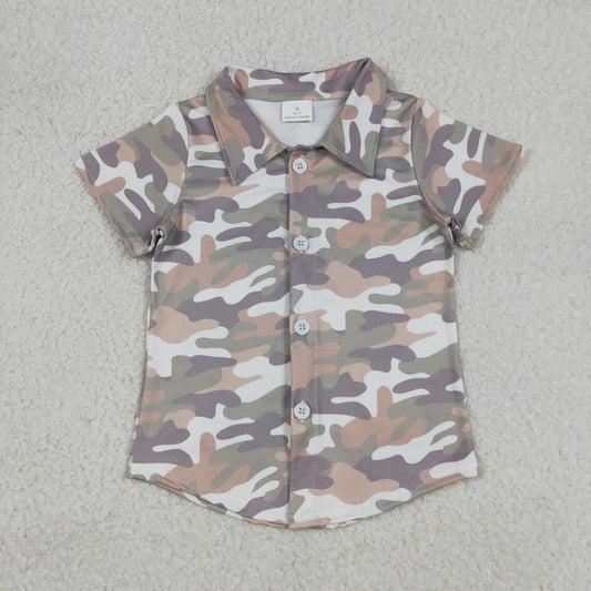 Baby Boys Southern Grey Camo Button Shirts Top