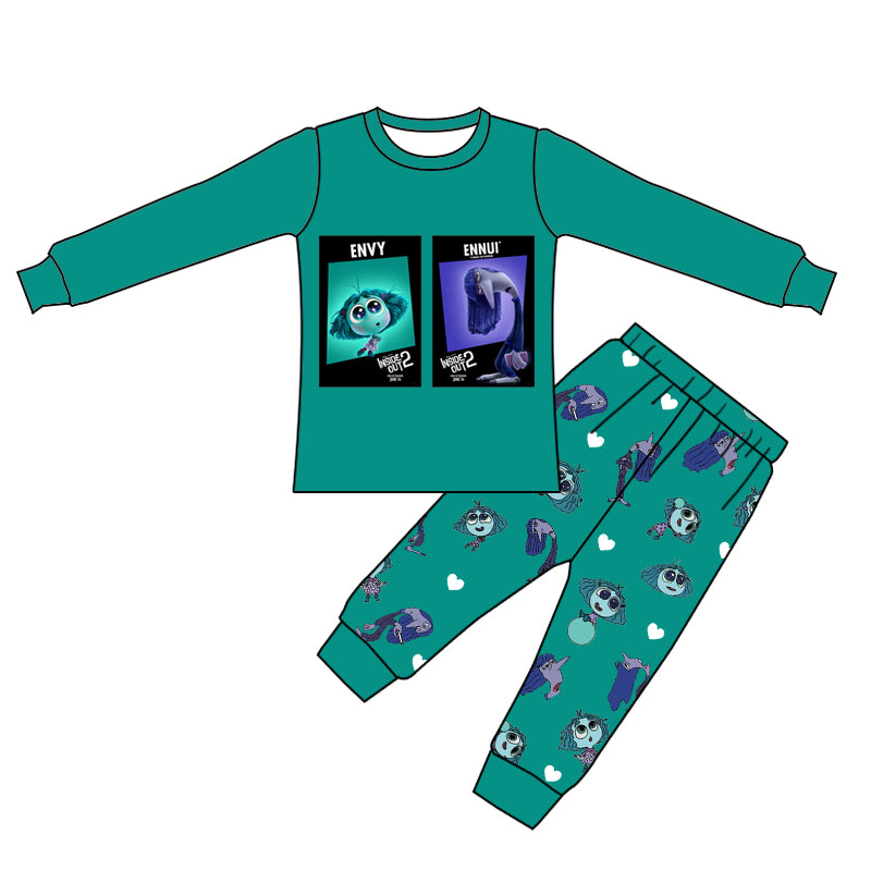 Baby Boys Blue Outside Cartoon Top Pants Pajamas  preorder(MOQ 5)