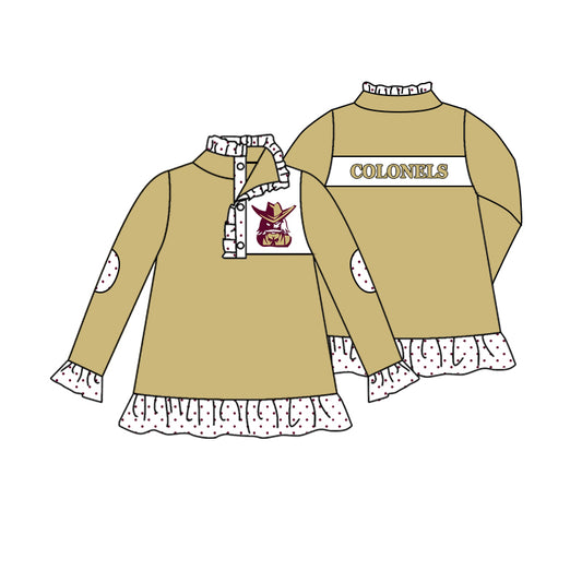 Preorder(moq 8)Baby Girls Long Sleeves Colonels Team Pullovers Top