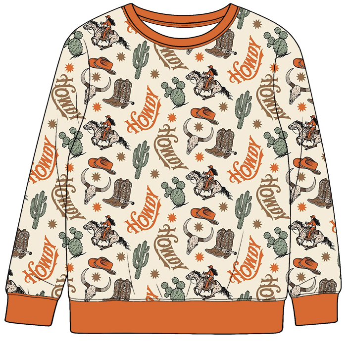 Preorder moq 5 (each item)Baby Boys Long Sleeve Ducks Cows Western Hunting T-shirts Tops
