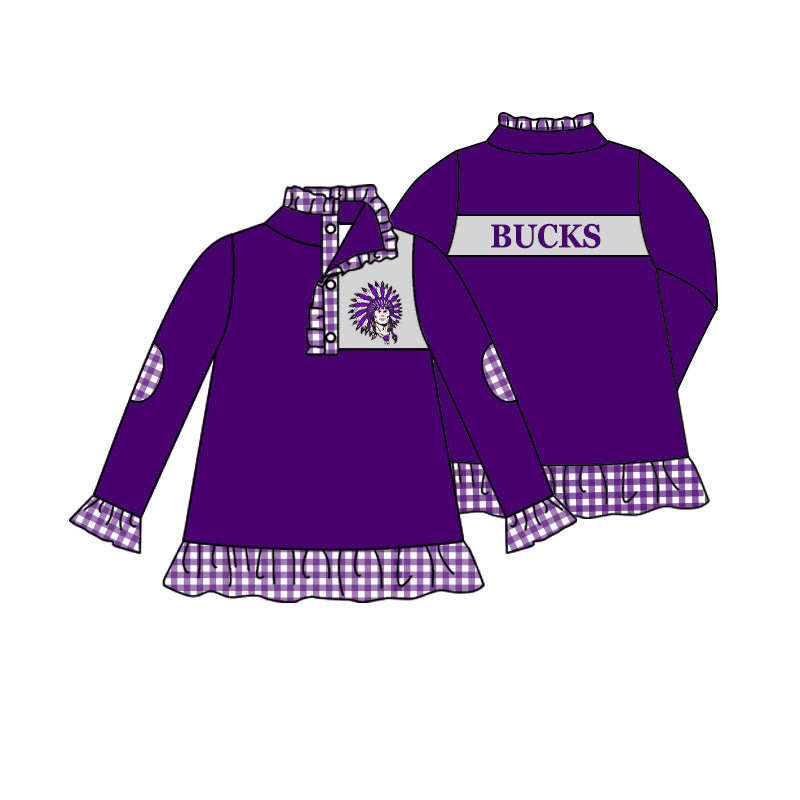 Baby Girls Bucks Team Long Sleeve Pullovers Tops preorder(moq 5)