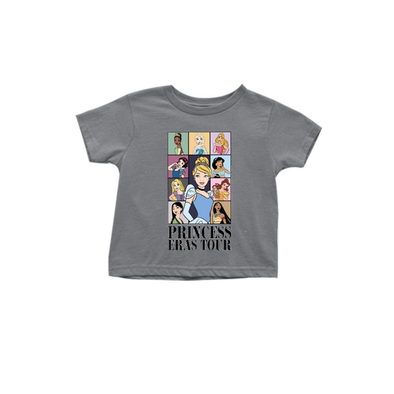 Baby Girls Grey Princess Short Sleeve Tee Shirts Tops Preorder(moq 5)