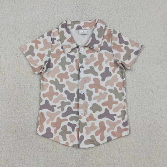 Baby Boys Southern Light Grey Khaki Camo Button Shirts Top