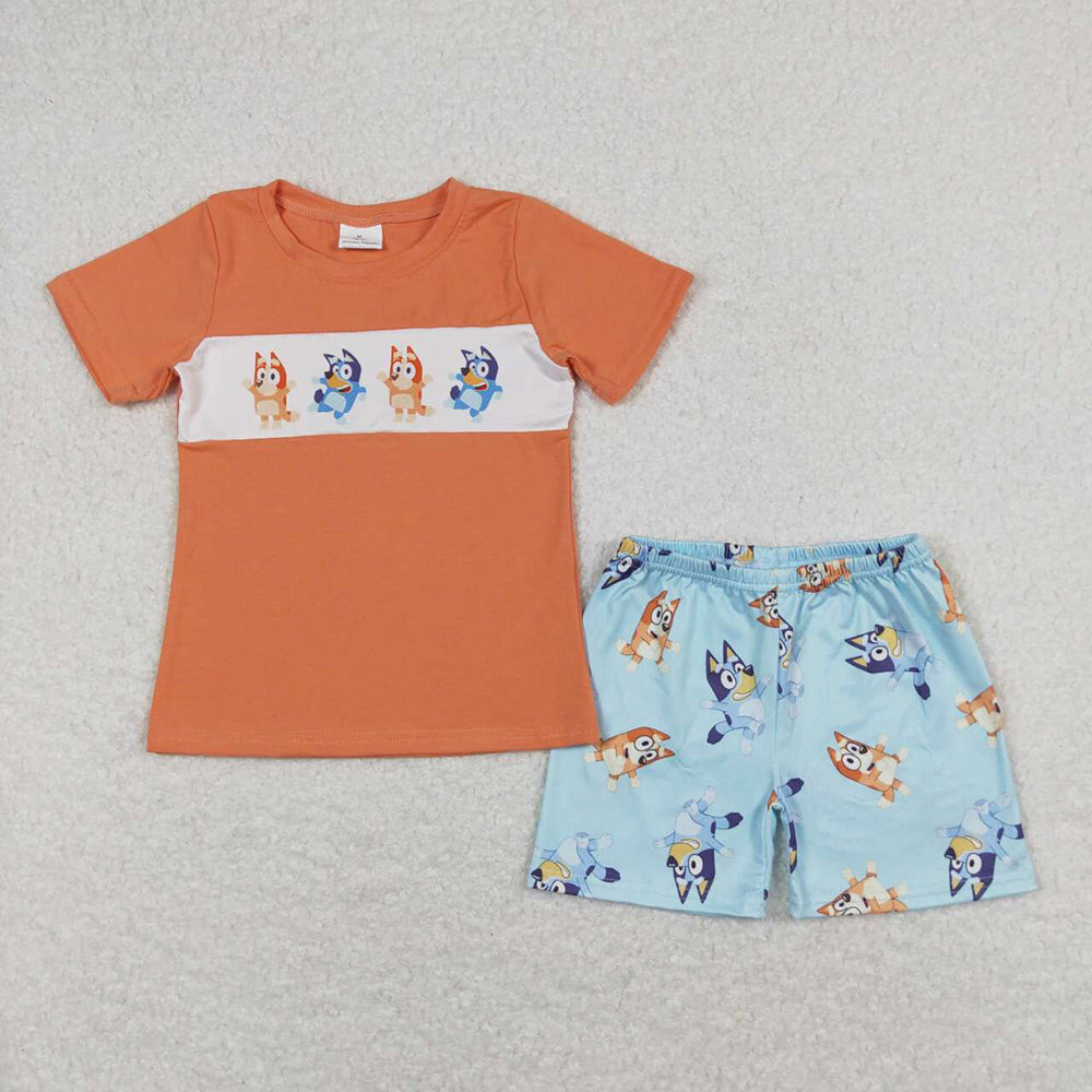 Baby Girls Dogs Boys Sibling Summer Shorts Outfits Clothes Sets