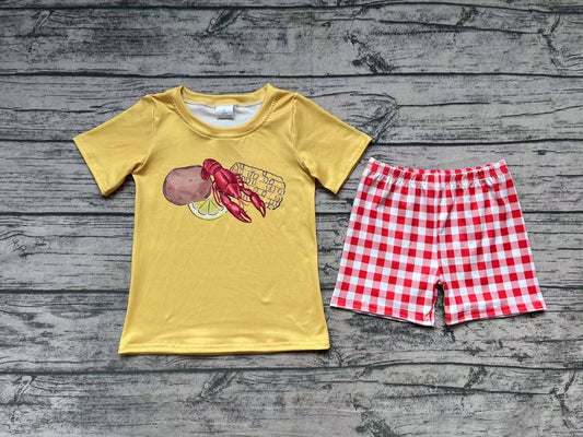 Baby Boys Potato Crawfish Corn Top Shorts Outfits Clothes Sets