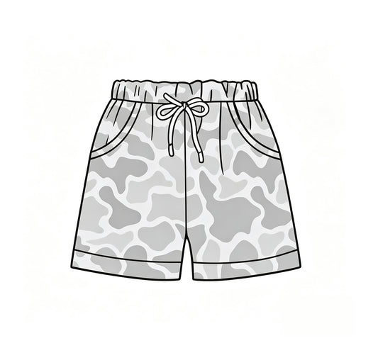 Preorder (moq 5)Baby Boys Grey Camouflage Shorts Bottoms