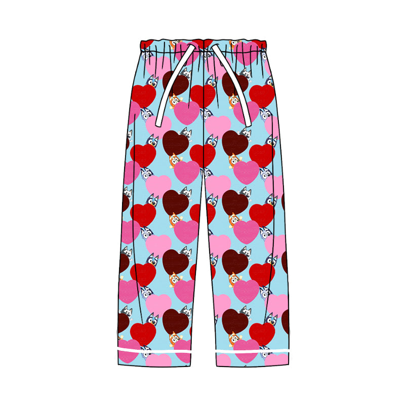 Adult Women Valentines Dog Hearts Bottoms Pants Pajamas Preorder(moq 5)