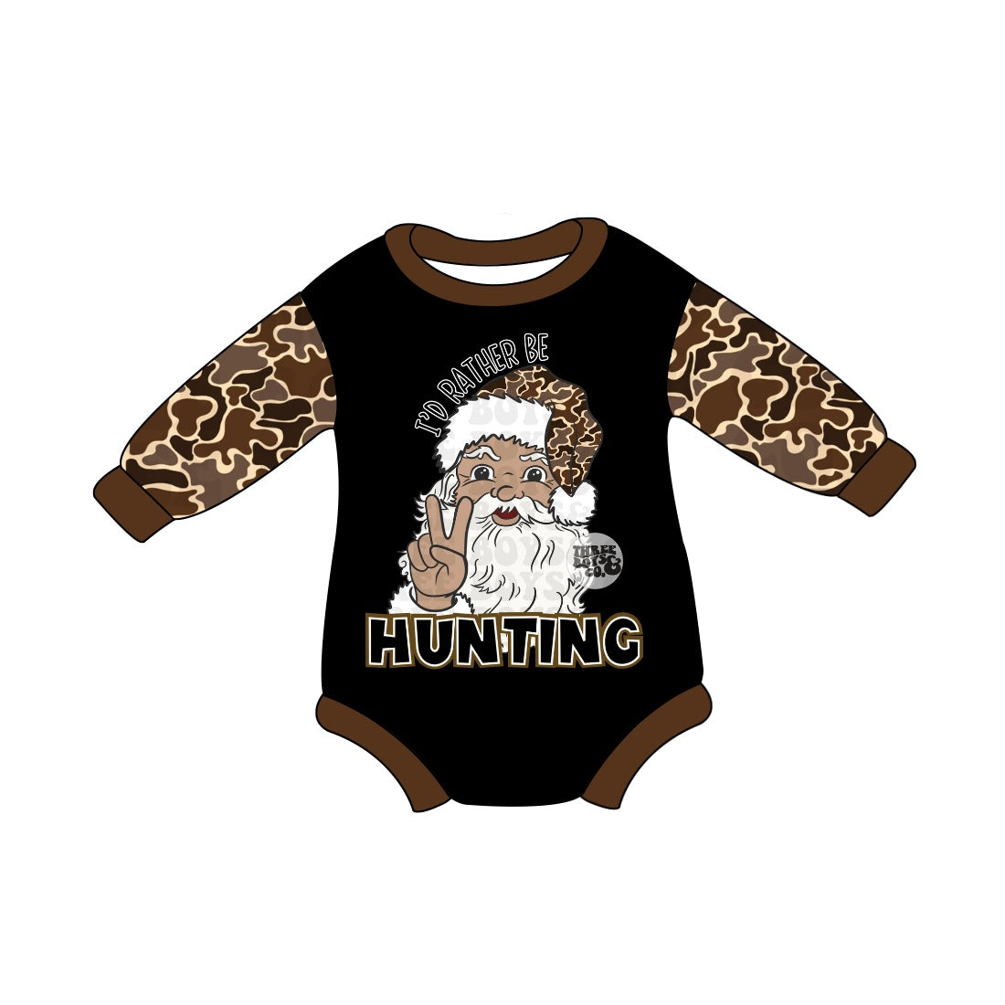 Baby Infant Boys Christmas Camo Hunting Santa Rompers preorder(moq 5)