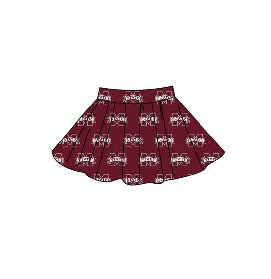 Preorder moq 5 Adult Women Red M State Team Skirt Shorts Bottom