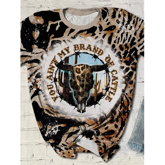 Preorder moq 5 Adult Women Western You Ain't my brand of cattle Bleached Tee Shirts Tops