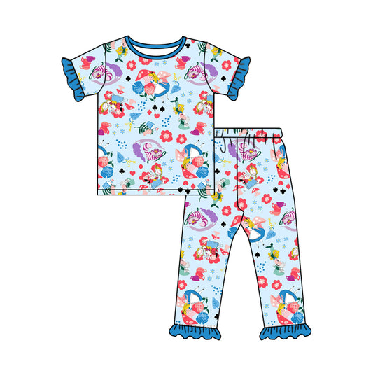 Preorder (moq 5)Baby Girls Alice Princess Shirt Pants Pajamas Clothes Sets