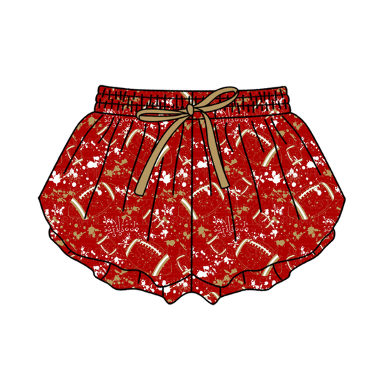 Preorder (moq 5)Baby Girls Tie-dye Footballs Print Team Butterfly Shorts Bottom