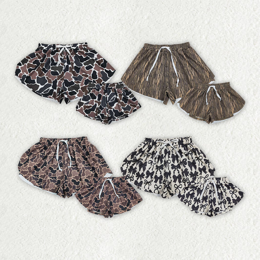Mama and Me Southern Camo Yoga Active Ruffle Shorts Bottoms