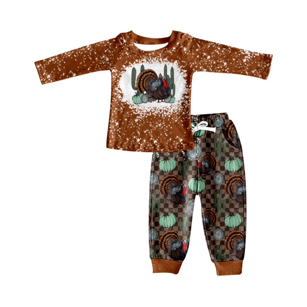 Baby Boys Turkey Cactus Tee Top Pants Clothes Sets preorder(MOQ 5)