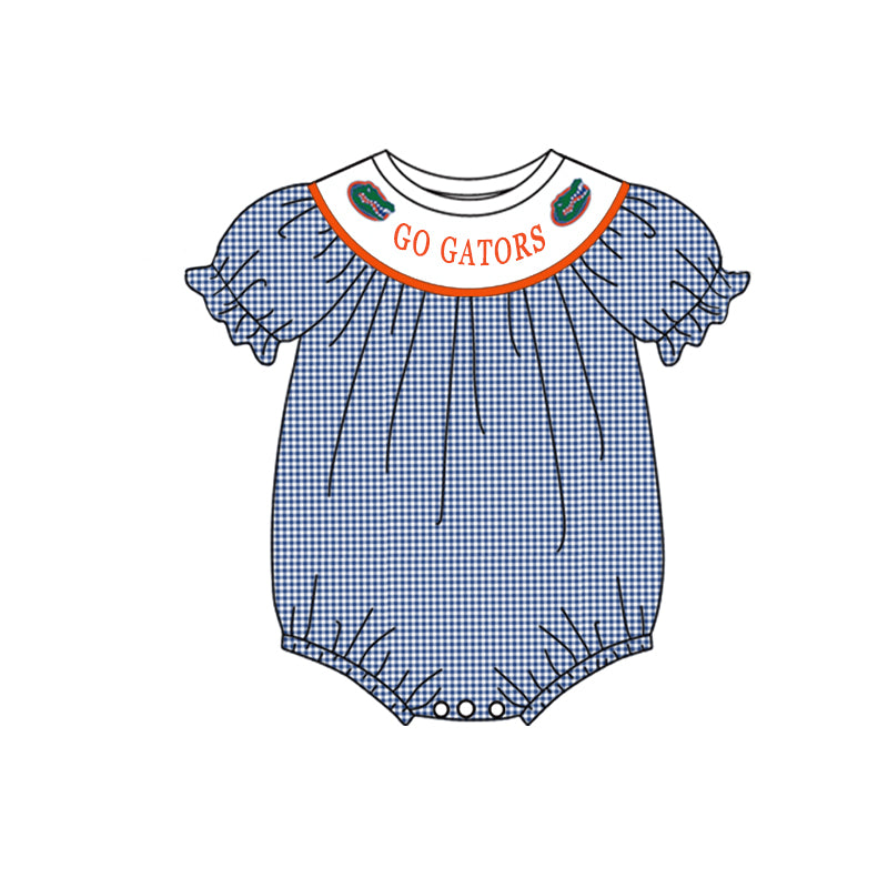 Baby Girls Gators Crocodile Team Short Sleeve Rompers preorder(moq 5)