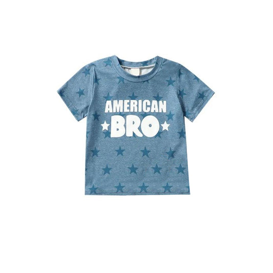 Baby Boys Short Sleeve American Bro Summer Tee Shirts Preorder(moq 5)