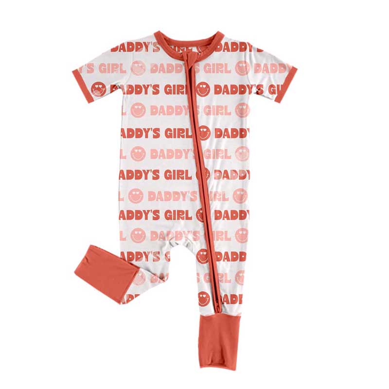 Baby Infant Girls Valentiens Daddy's Girl Zip Rompers preorder(moq 5)