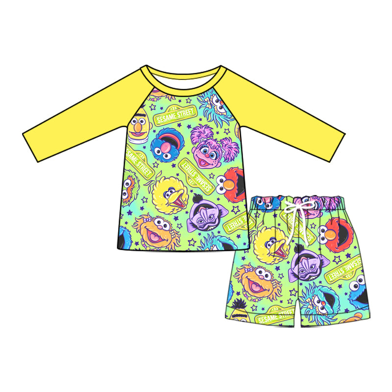 Preorder (moq 5)Baby Boys Street Long Sleeve Top Two Pieces Swimsuits