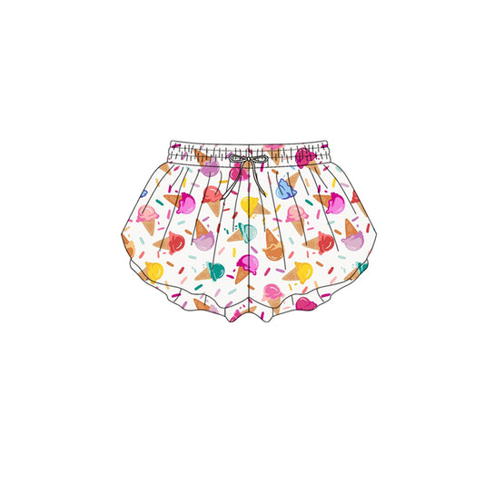 Preorder (moq 5)Baby Girls Colorful Ice Cream Sprinkles Ruffle Shorts Bottom