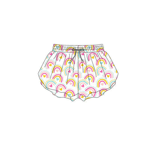 Preorder (moq 5)Baby Girls Colorful Rainbows Heats Ruffle Shorts Bottom