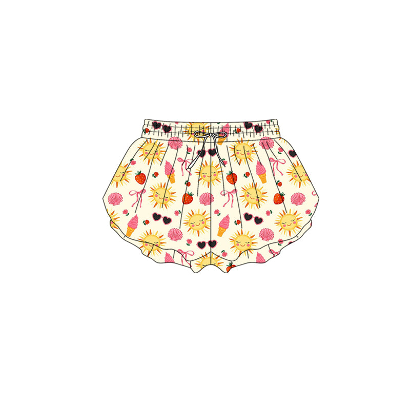 Preorder (moq 5)Baby Girls Suns Strawberry Ruffle Shorts Bottom