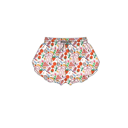 Preorder (moq 5)Baby Girls Boots Strawberry Ruffle Shorts Bottom