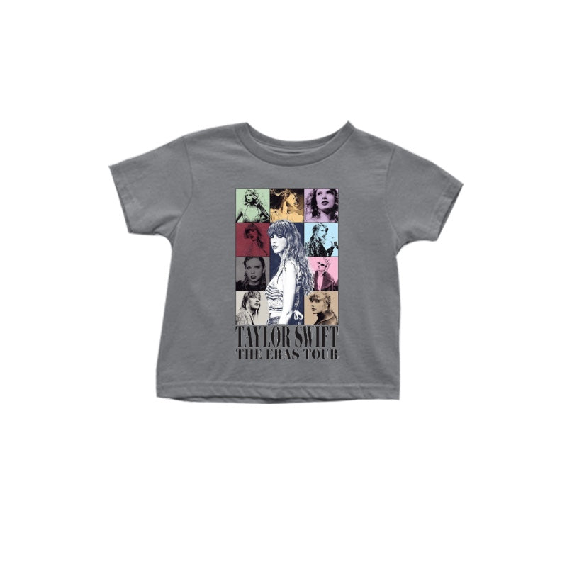Baby Girls Grey Eras Tour Short Sleeve Tee Shirts Tops Preorder(moq 5)