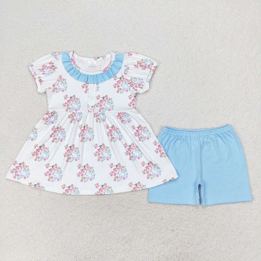 Baby Girls Bird House Tunic Shorts Clothes Sets