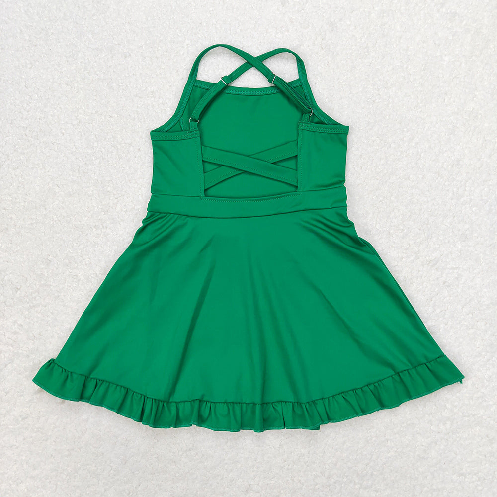 Baby Girls Green Knit Knee Length Active Wear Dresses