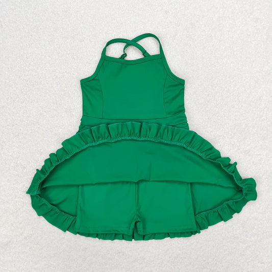 Baby Girls Green Knit Knee Length Active Wear Dresses