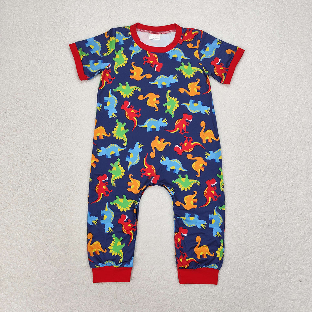 Baby Infant Boys Dinosaur Short Sleeve Rompers