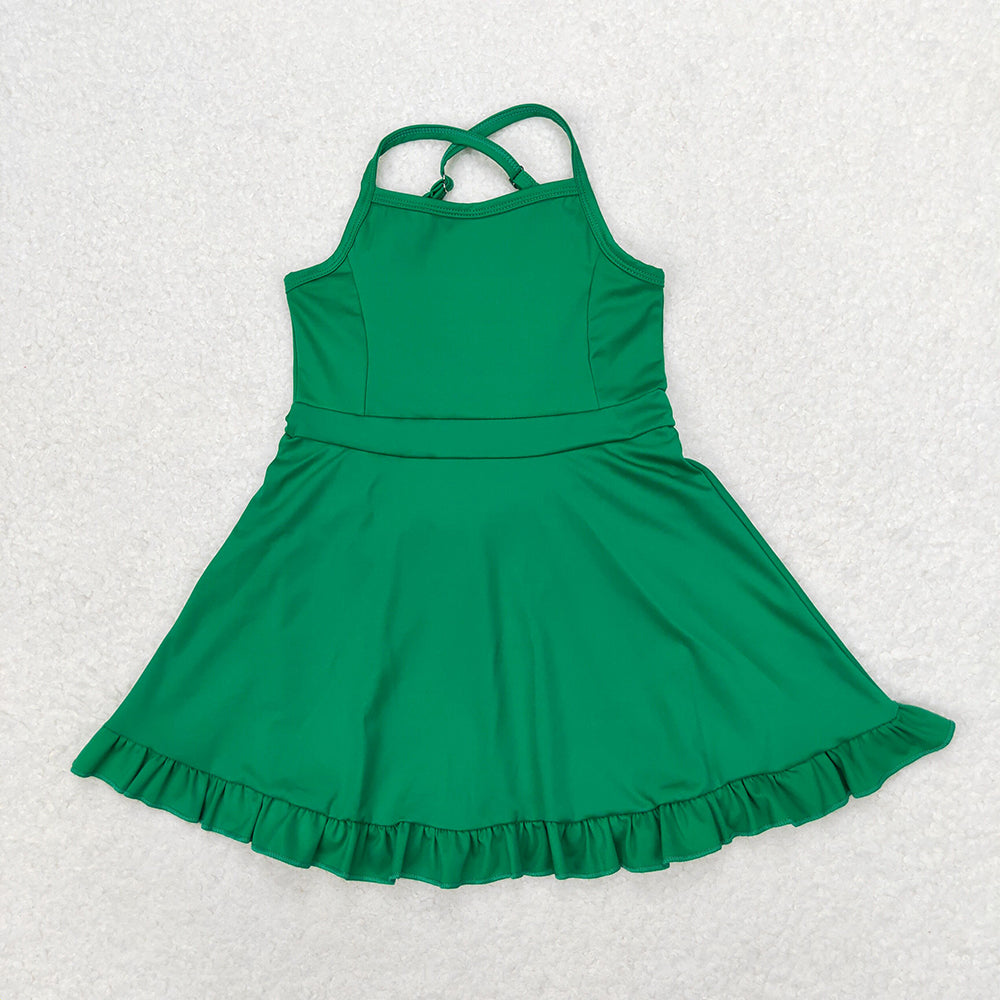 Baby Girls Green Knit Knee Length Active Wear Dresses