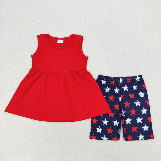 Baby Girls Sleeveless Tunic Top Stars Shorts Clothes Sets
