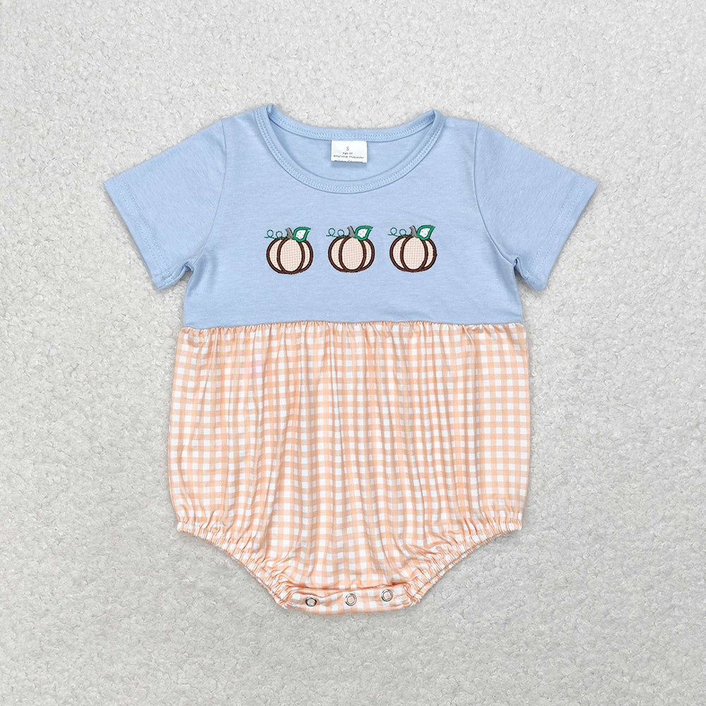 Baby Girls Embroidery Pumpkins Sibling Rompers Clothes Sets