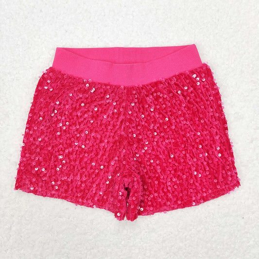 Baby Girls Dark Pink Sequin Summer Shorts