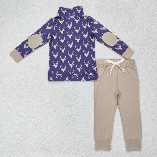 Baby Boys Fall Deers Pullovers Tops Shirt Pants Clothes Sets