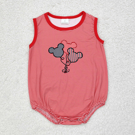 Baby Infant Boys Red Stripes Balloons Rompers